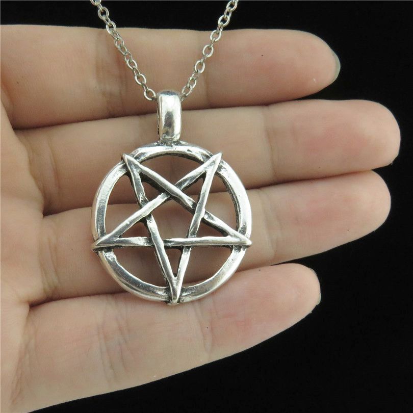 Men Accessories Aesthetic - Fashion Vintage Silver Color Pentagram Necklaces