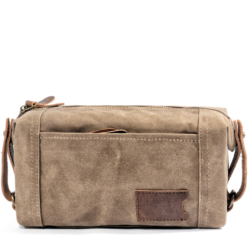 Travel Organizer Men - Waxed Canvas Travel Clutch Storage Purse