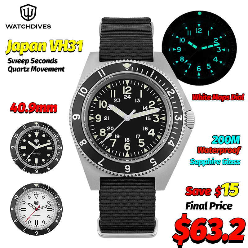Men Accessories Bracelet - Watchdives WD1972 Quartz Watch Sapphire Luminous