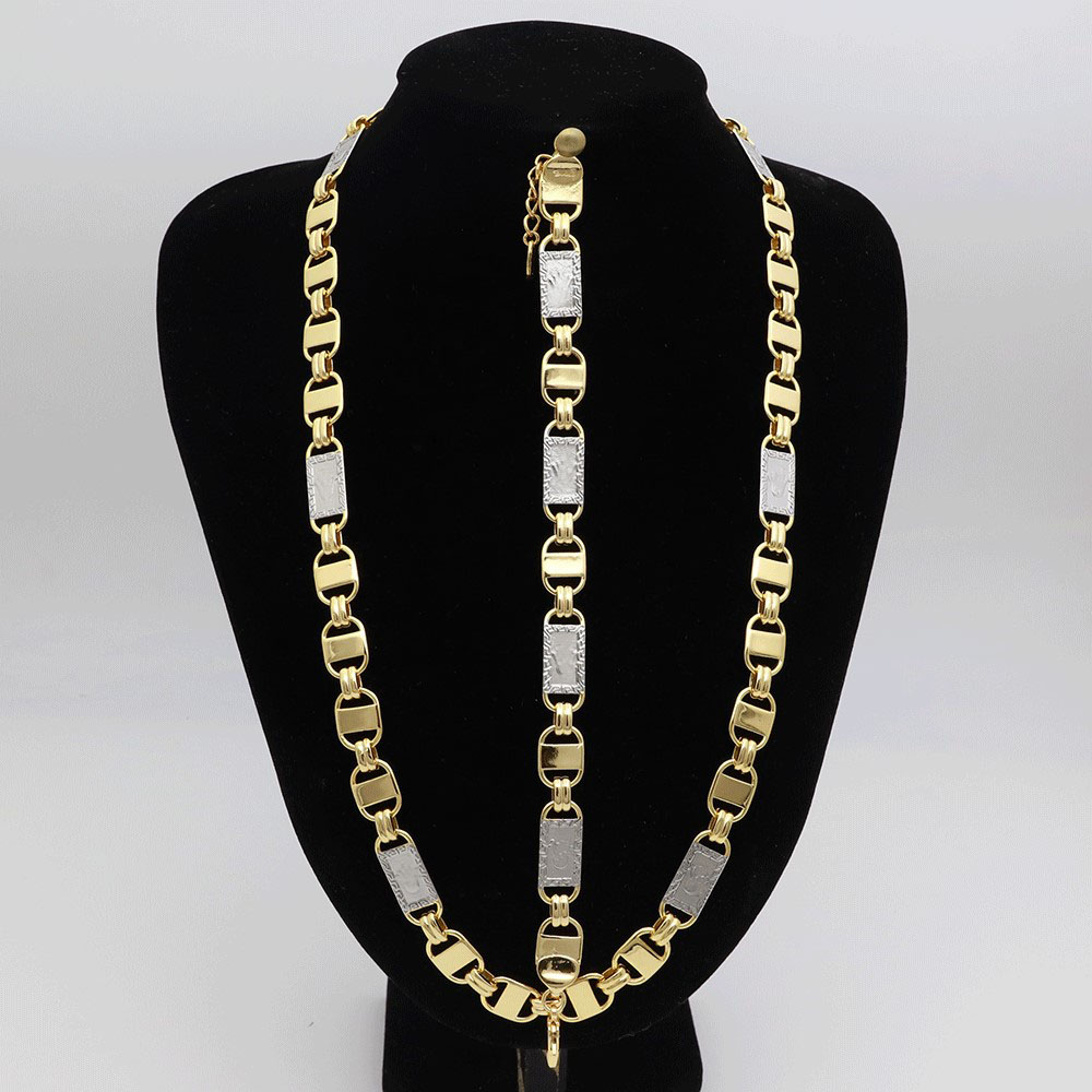 Men'S Accessories Dubai - 24k Gold-Plated Punk Two Tone Thick