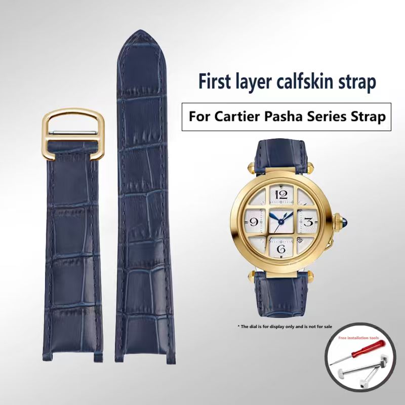 Men'S Accessories Cartier - For Cartier PASHA Genuine leather watch